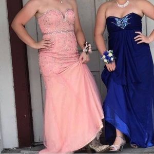 Pink sequin prom dress